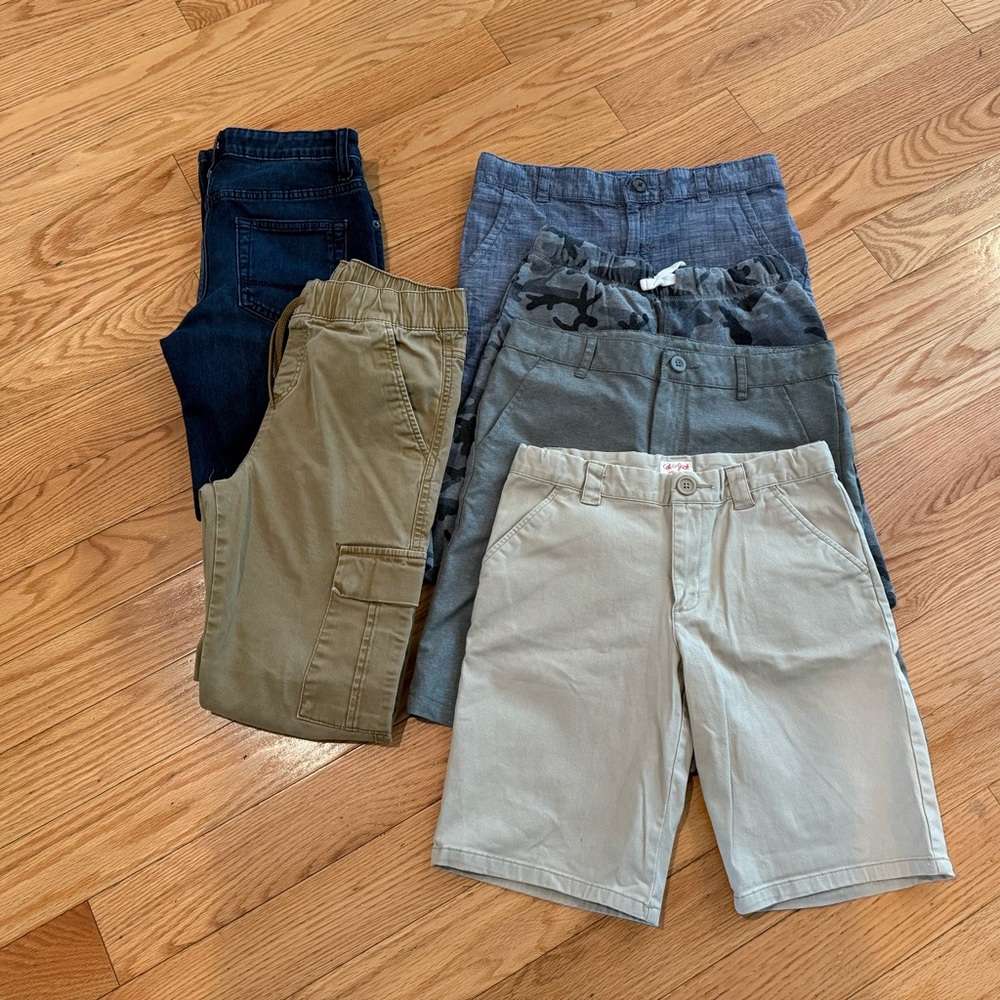 Cat & Jack 6 pairs bottoms, jeans, cargo pants and 4 shorts size 14